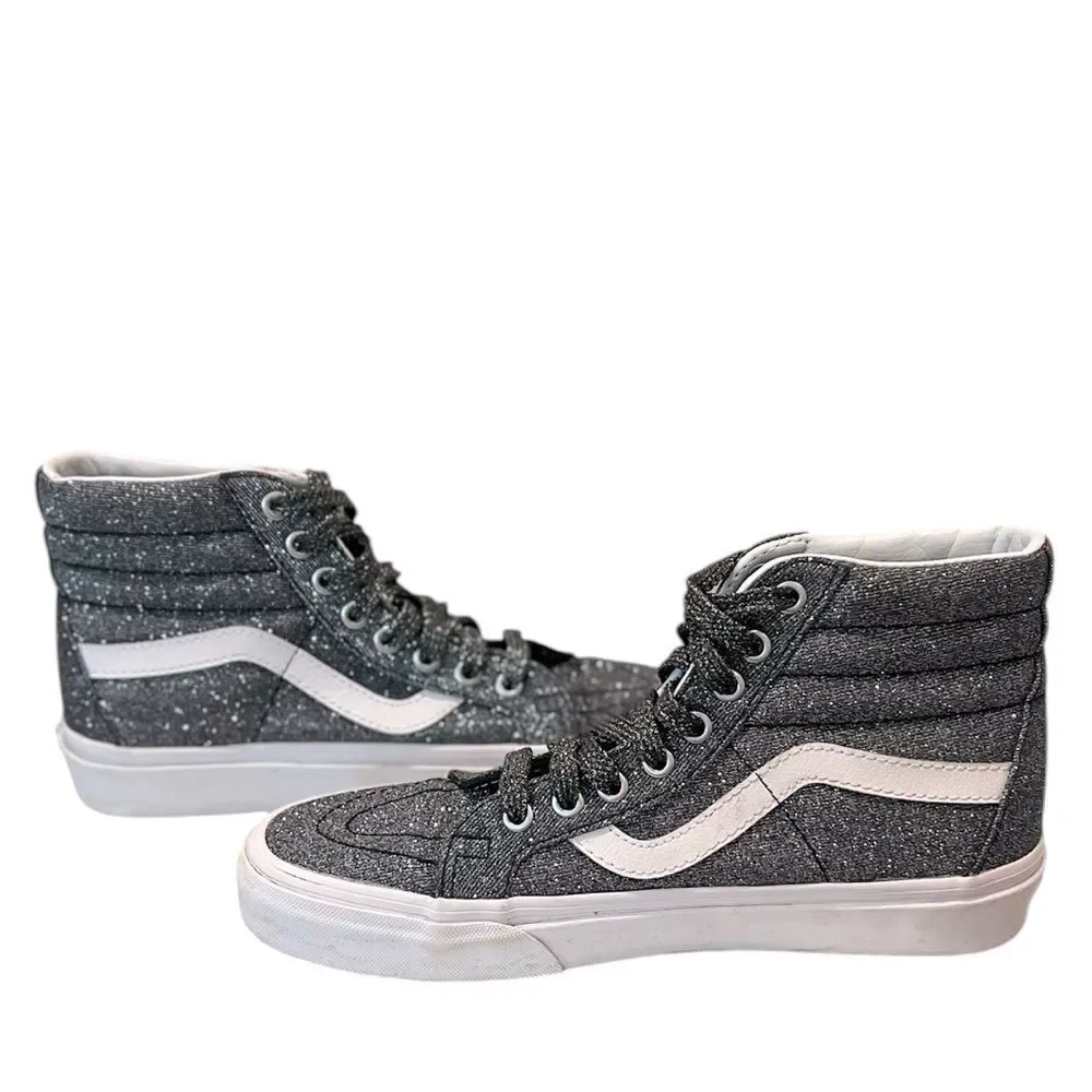 Vans Sk8-Hi Glitter Black High-Top Sneakers Size 8